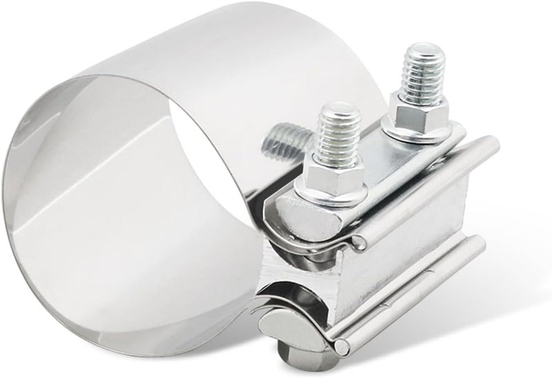 PACLVIO Exhaust Clamp, Exhaust Pipe Clamp, 3.0'' Butt Joint Stainless Steel Clamp Band, Universal Car Accessories Widening Clamp Butt Joint Exhaust Clamp Replacement for Exhaust Pipe (3 inch) - Image 1